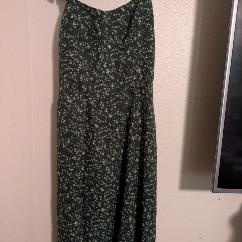 Floral Green Maxi Skirt